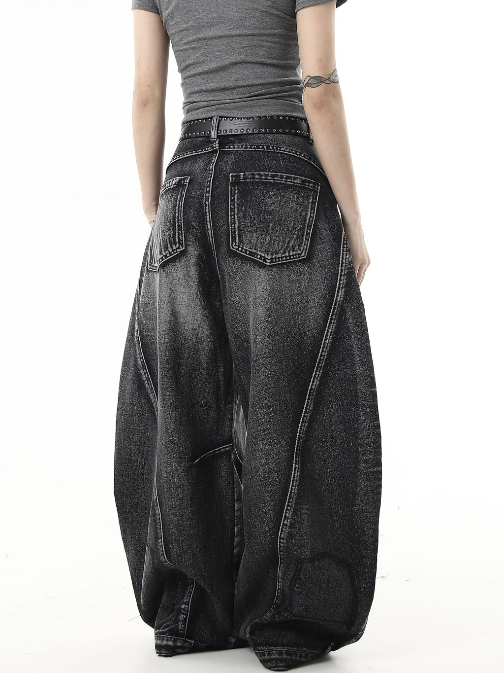 BLACKLISTS Ripped Premium Wide Leg Jeans