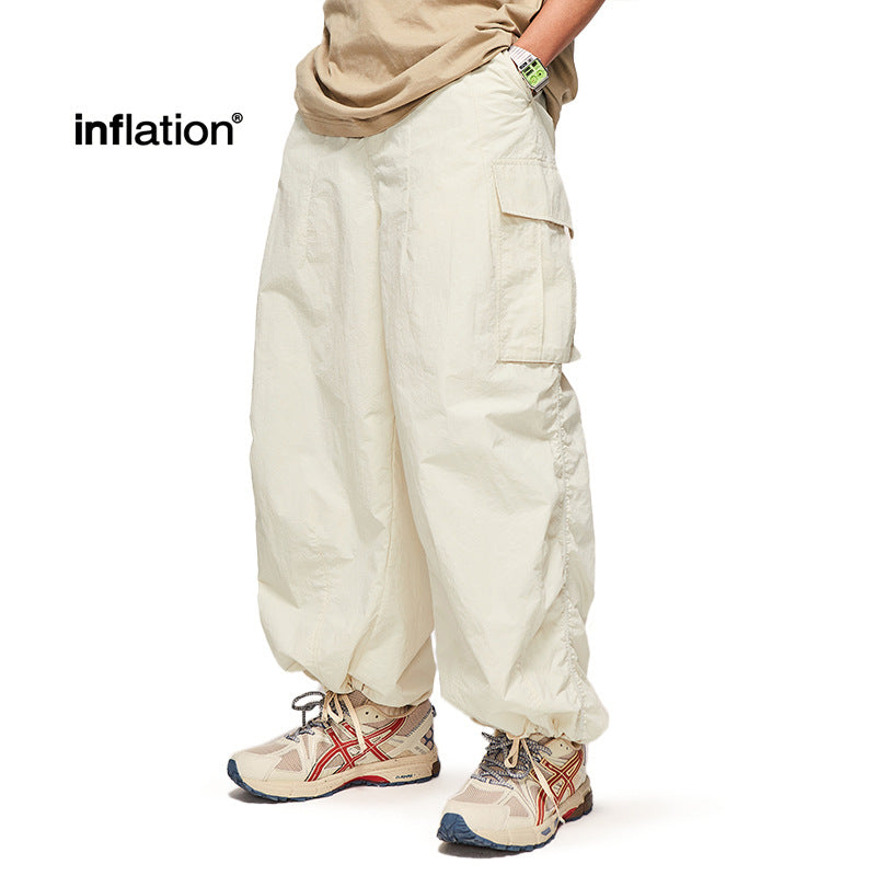 INF Fine plaid loose tooling wide-leg pants