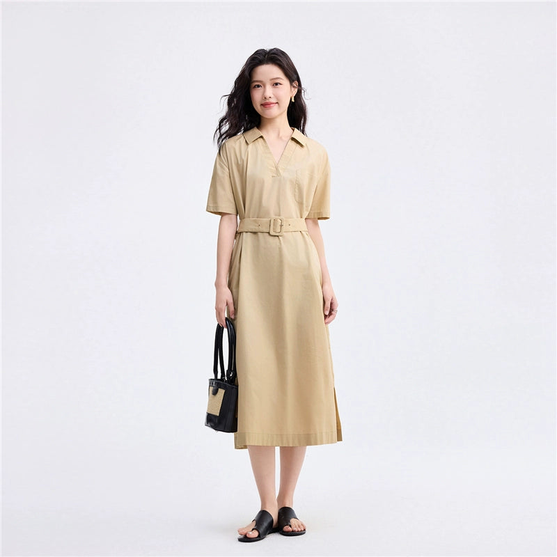 Giordano Commuter Belt V-lapel Dress