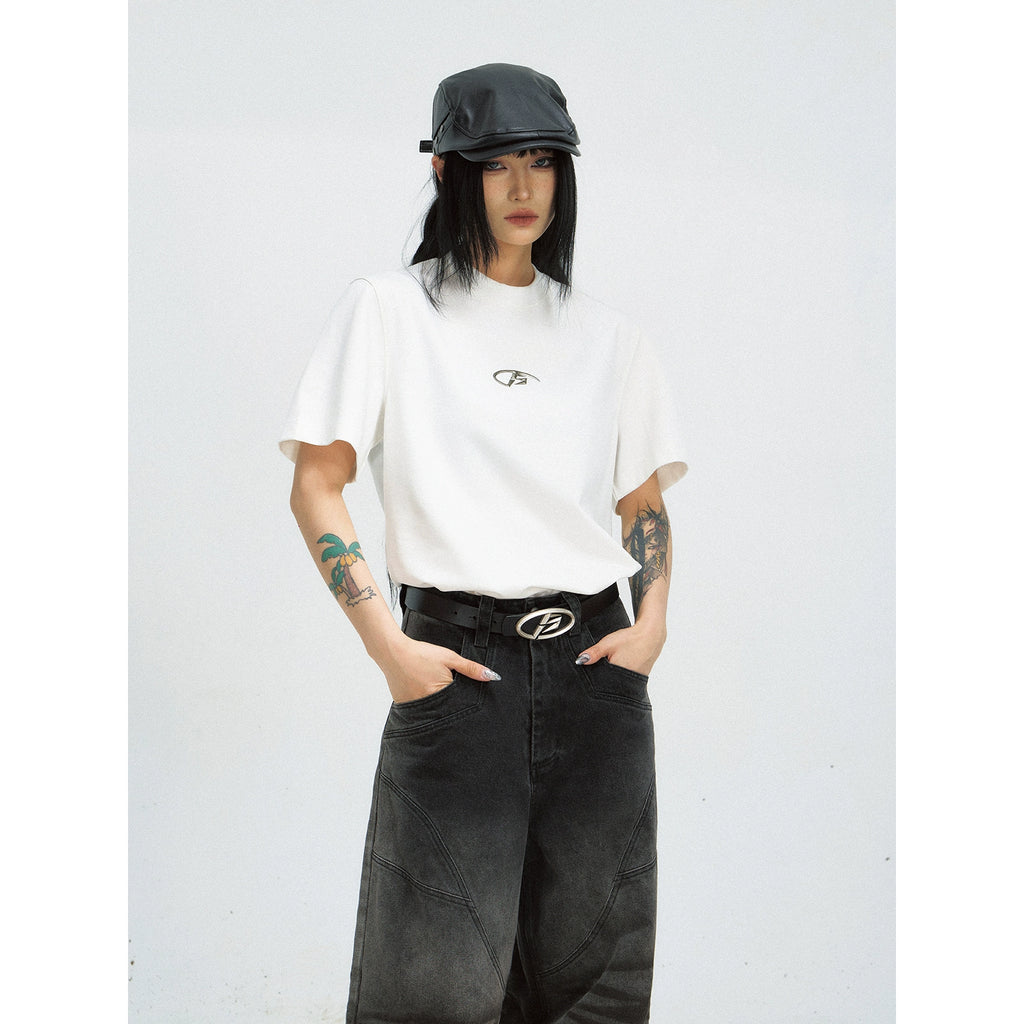 PEOPLESTYLE Simple Basic Metal Logo Tee