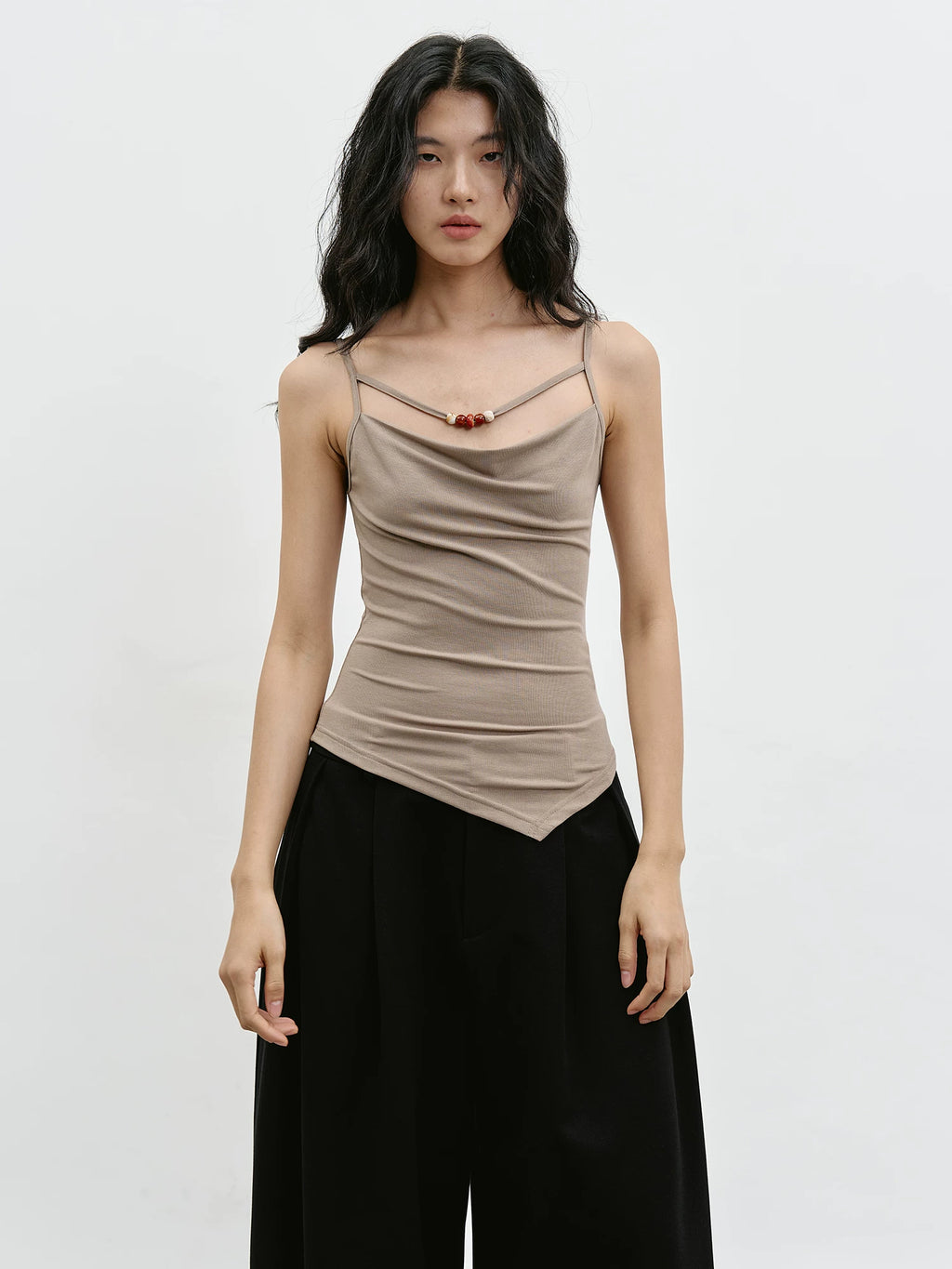 EIGHTHMONTH Casual Suspender Blouse Two-piece Set