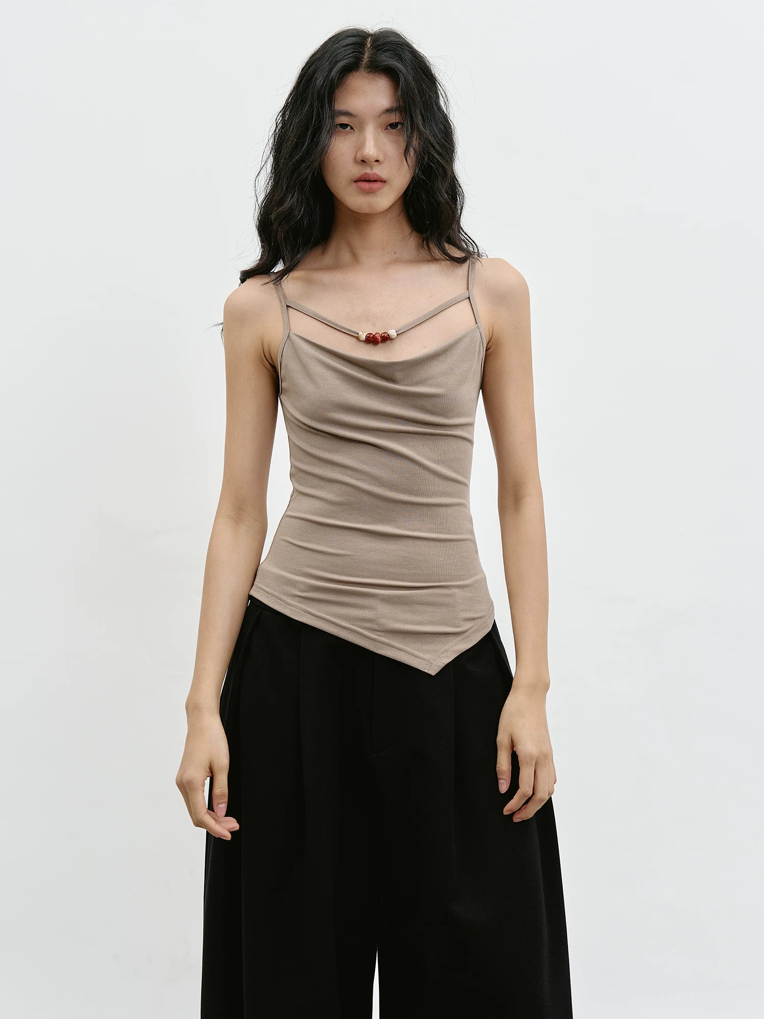 EIGHTHMONTH Casual Suspender Blouse Two-piece Set