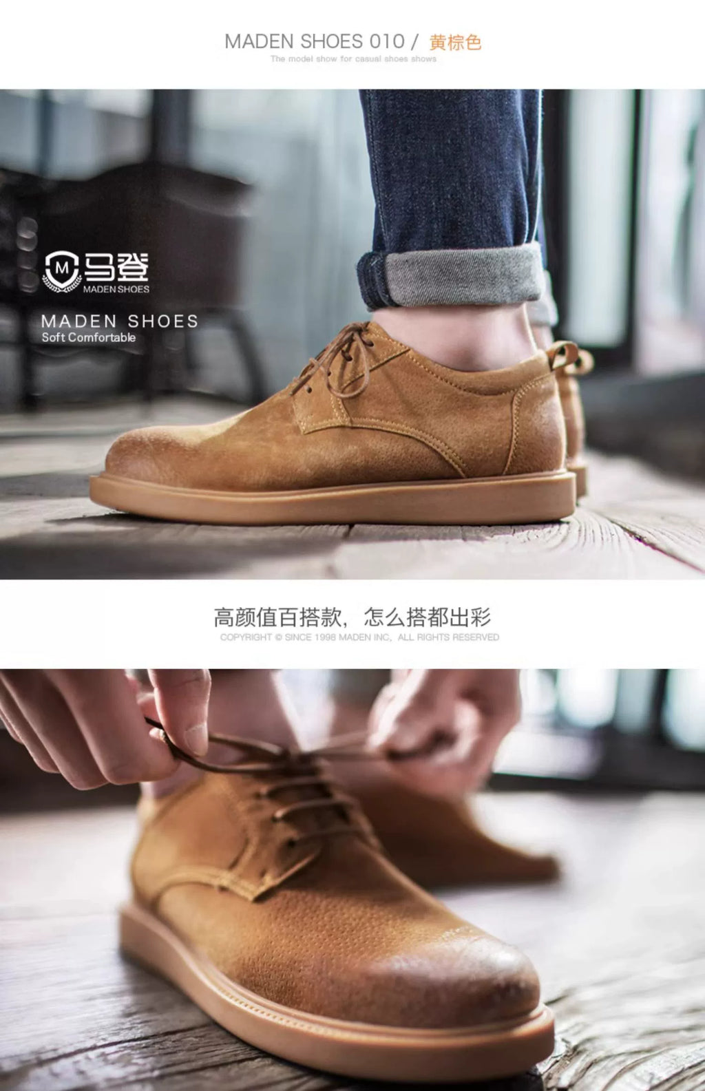 Maden Retro Low-top Casual Big-head Leather Shoes