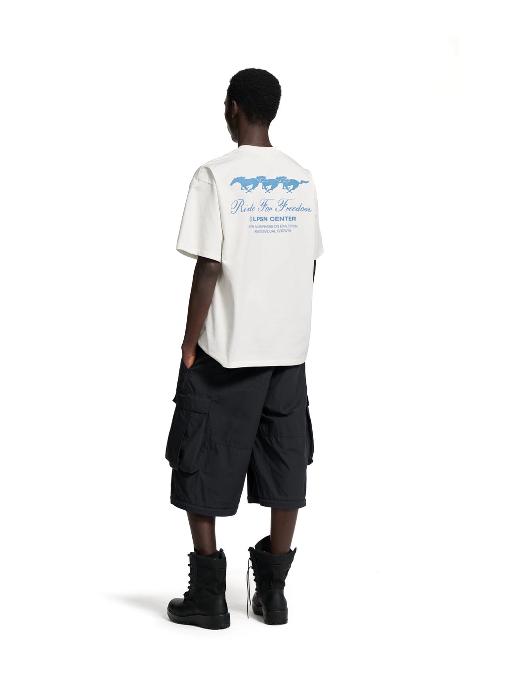 Loopsoon Casual Front Chest Back Print Tee