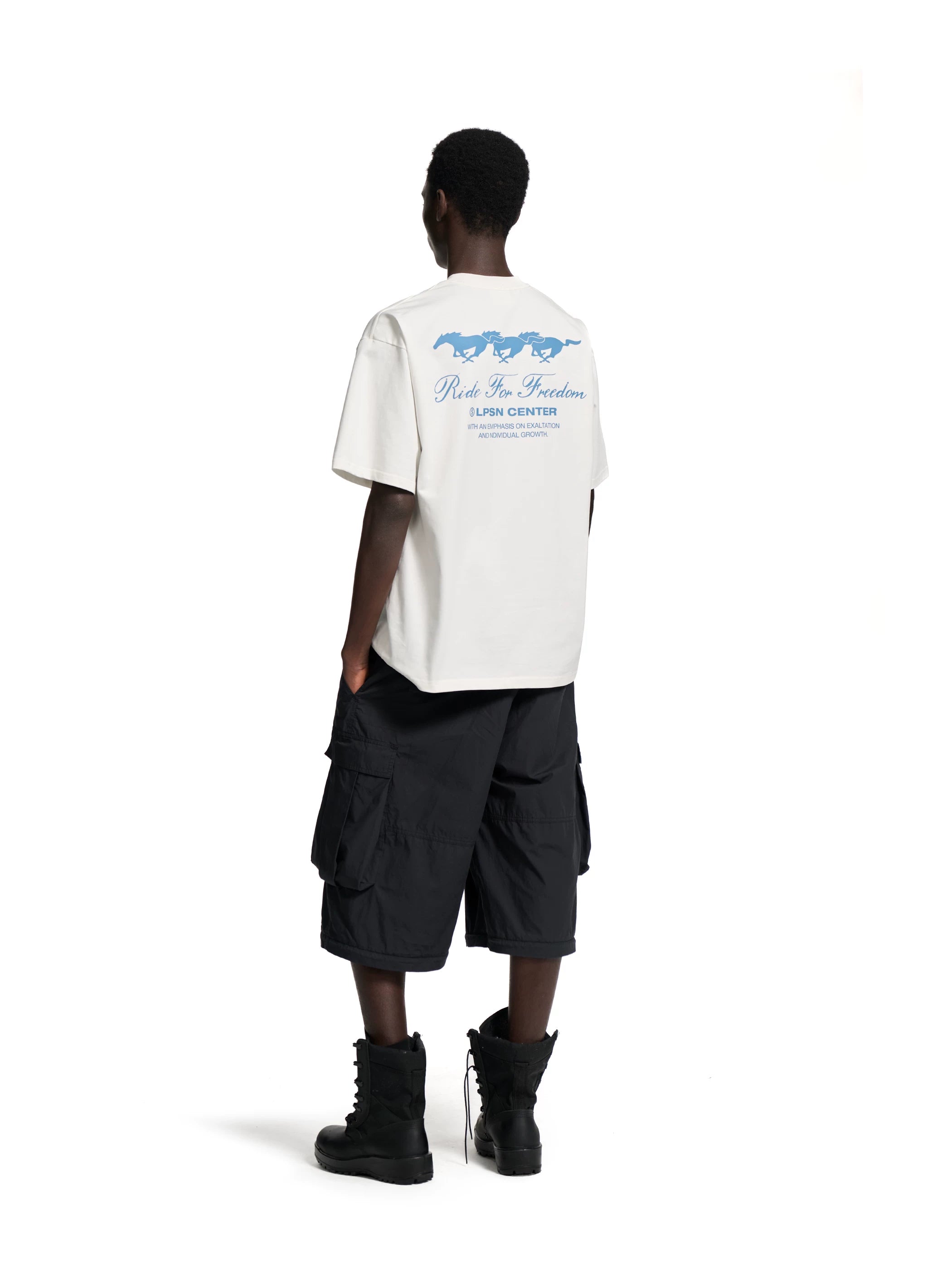 Loopsoon Casual Front Chest Back Print Tee