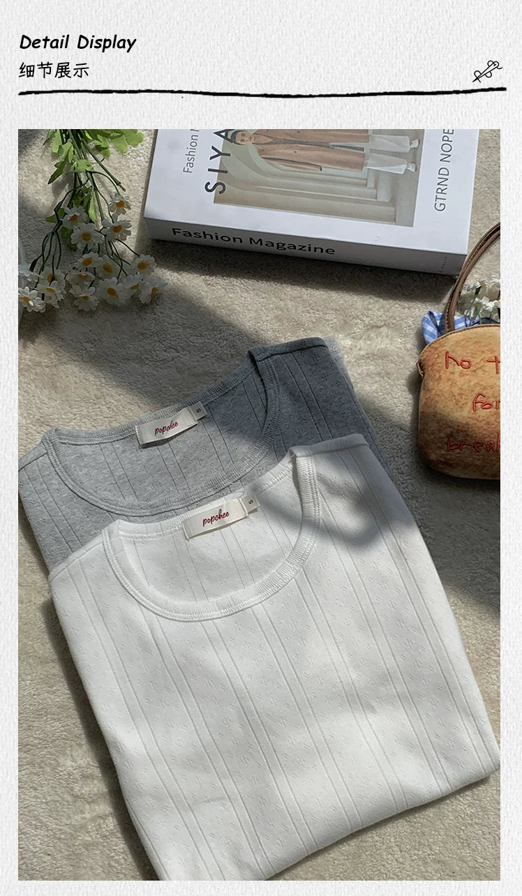 Popchee Embroidery Jacquard Loose Long Sleeves