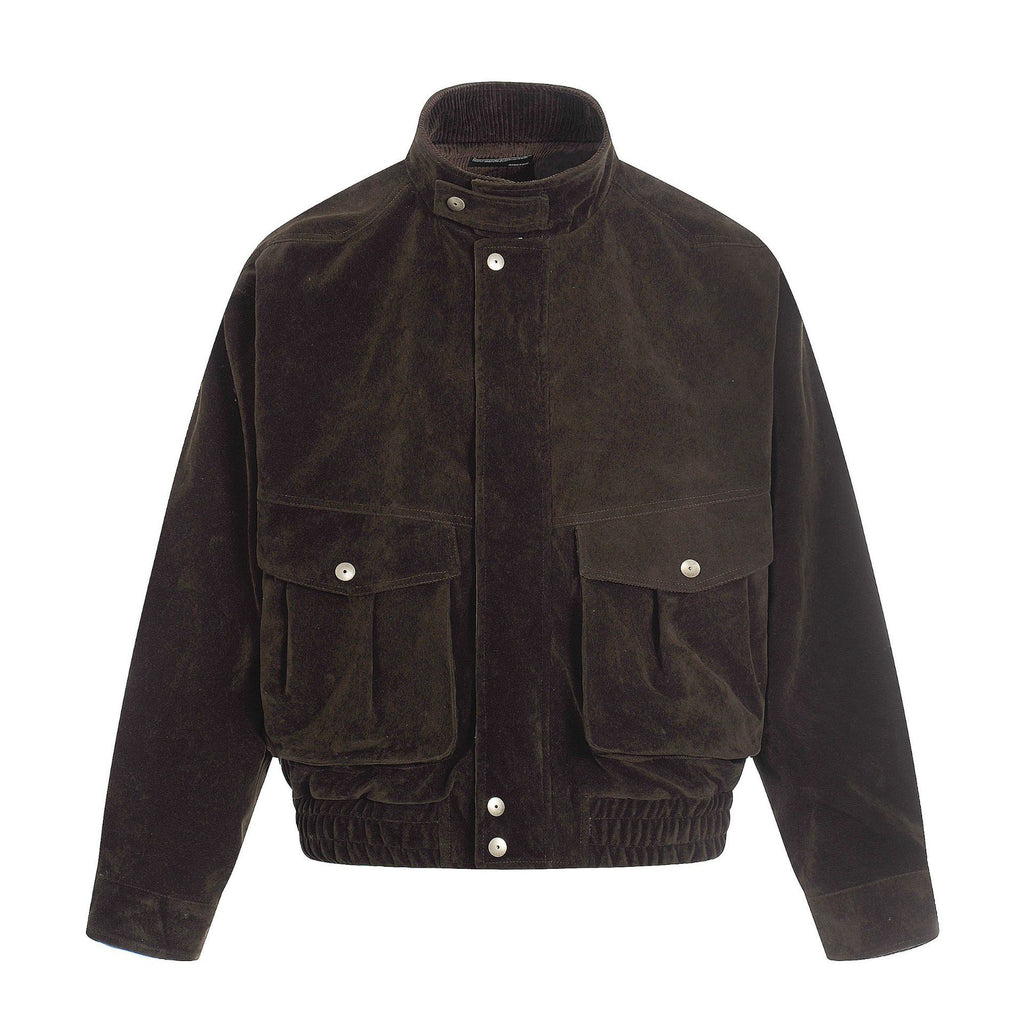 11KN Retro Plush Casual Loose Stand-up Collar Versatile Jacket