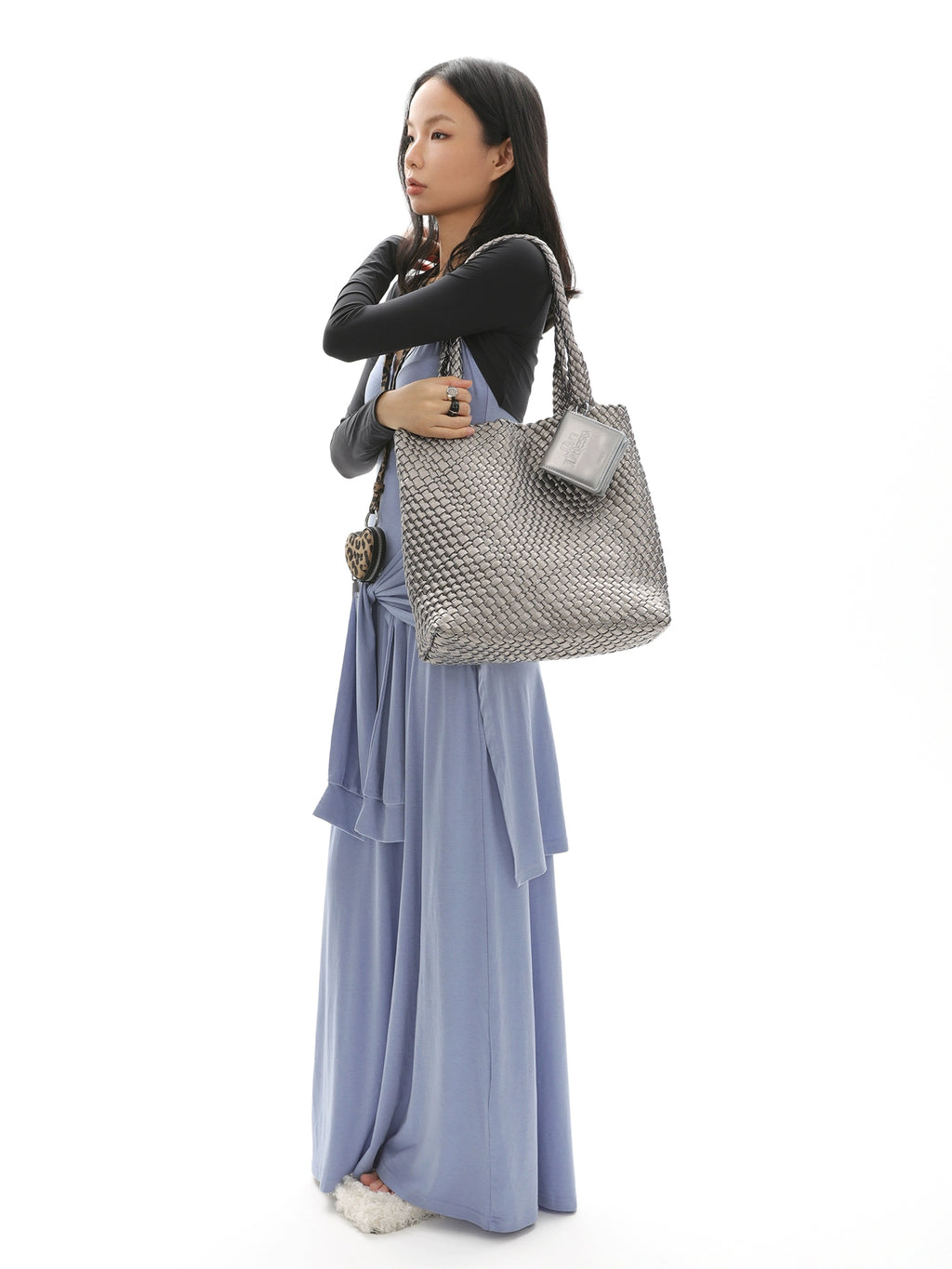 JANDRESS Double Shoulder Strap Woven Bag