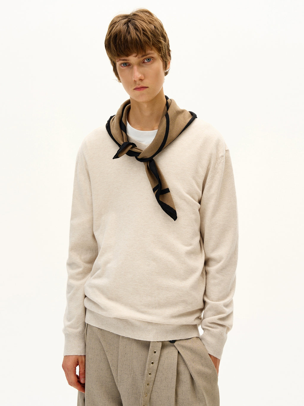 MADWITCH Vintage Simple V-Neck Knitted Bottom Sweater