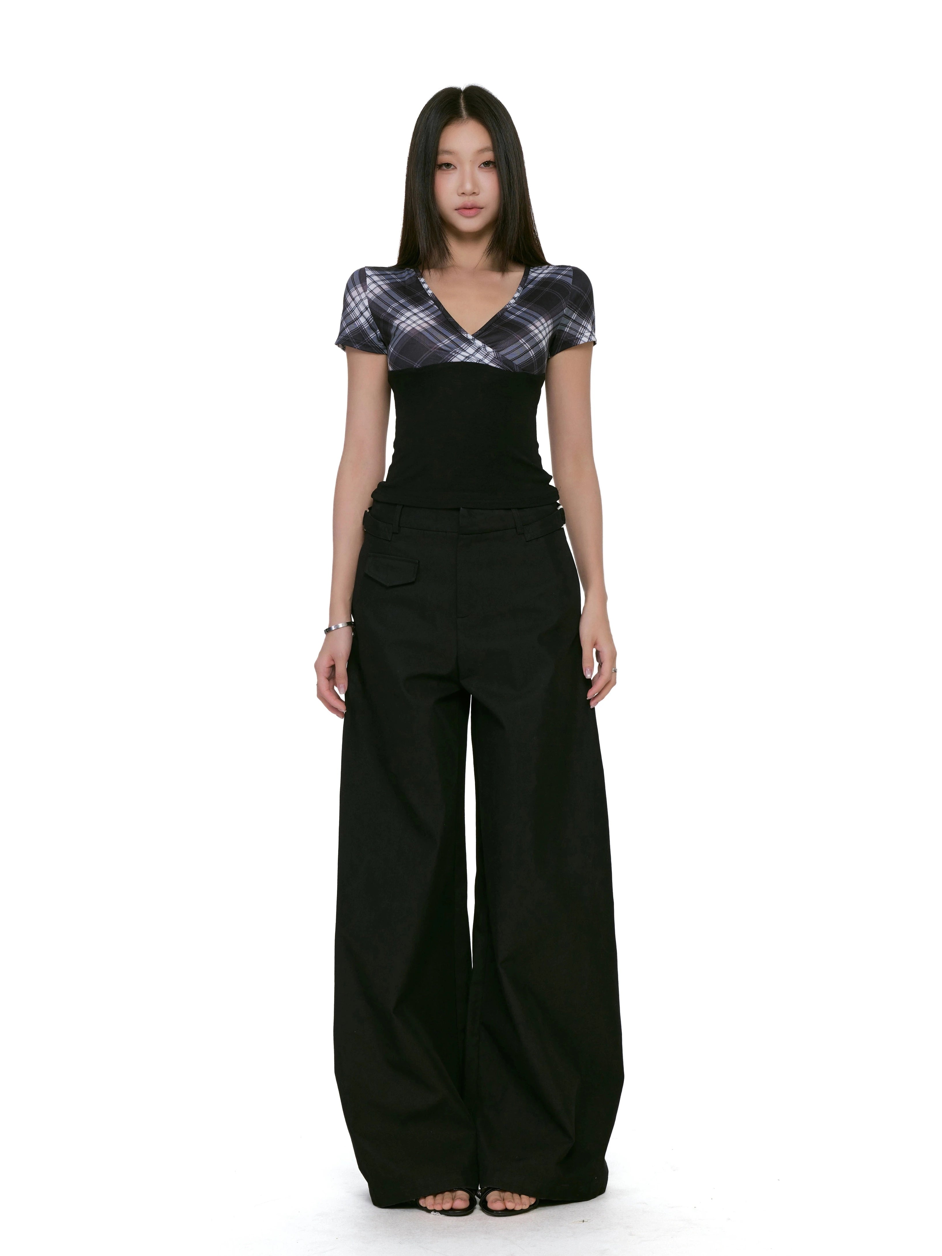 WITHMIN Slim and Thin Plaid Pure Desire Tee