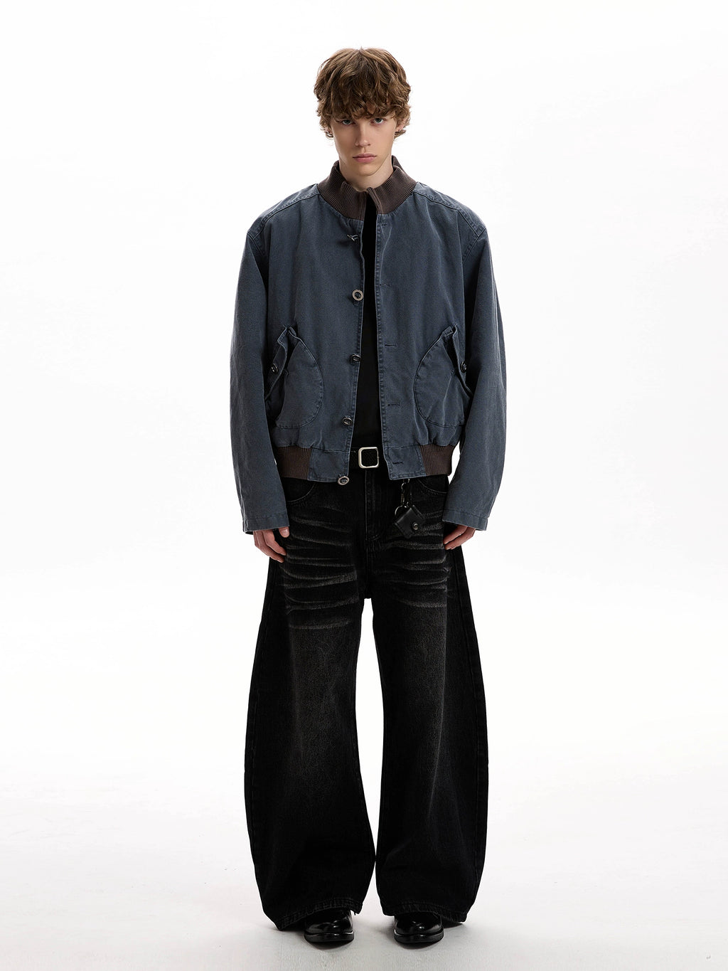 A PUEE Retro Short Stand-up Collar Versatile Jacket