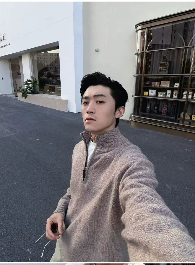 ZOZOFOREST Old Money Gold Matching Turtleneck Sweater