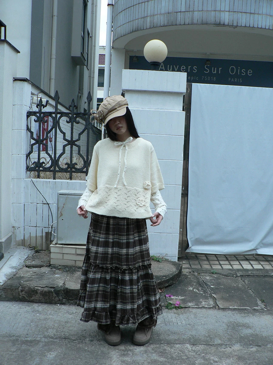 Ang: Project Vintage Stitched Lace Checked Skirt