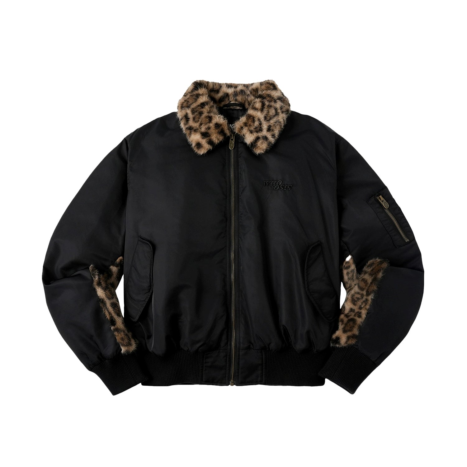 WHOOSIS Fluffy Leopard Print Versatile Cotton Jacket