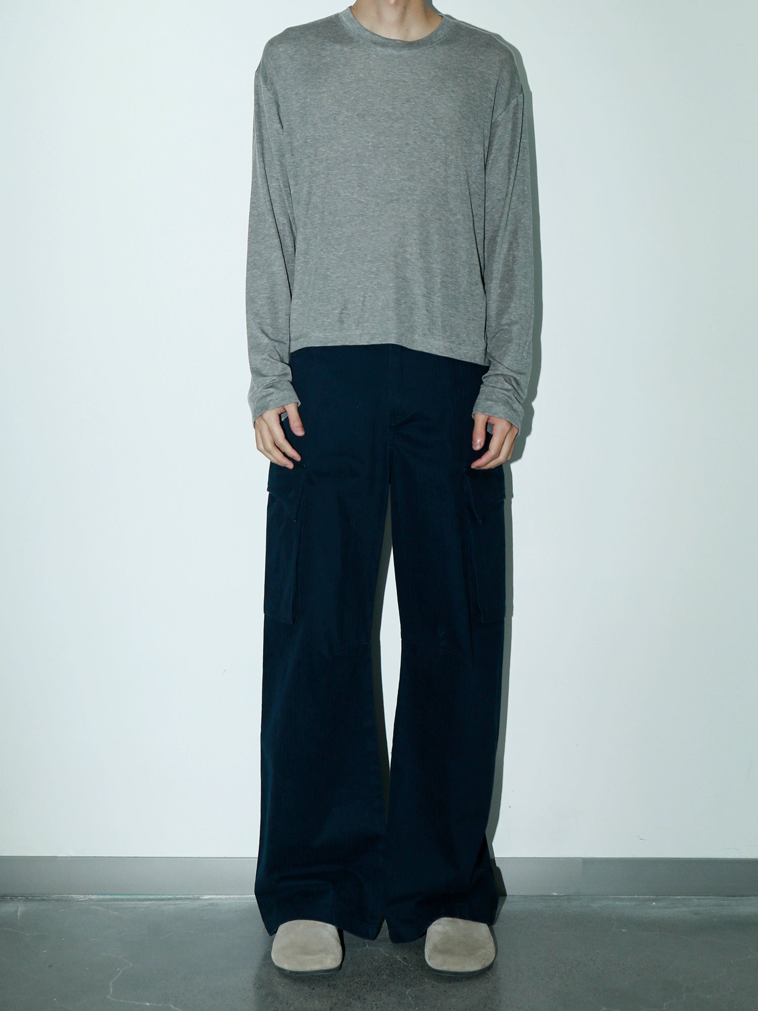 PLUS NO LOGO Crew Neck Bottom Drape Long Sleeve