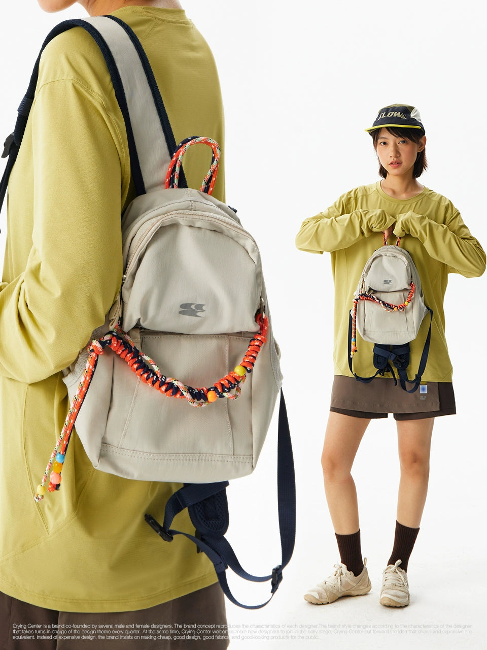 CryingCenter Braided Rope Lanyard Beaded Picnic Bag