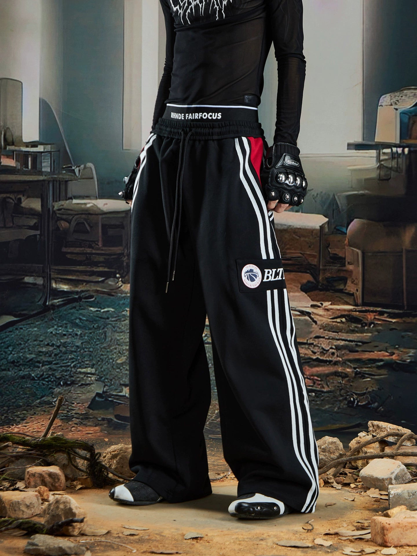 NOMANIAI Double Waist Versatile Casual Striped Slacks