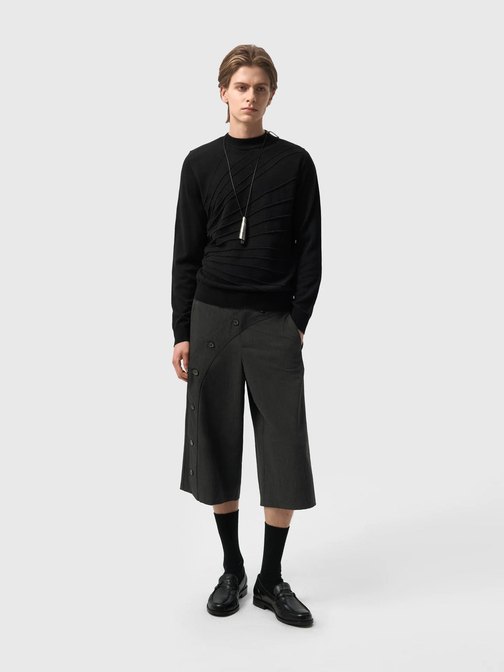 Slight Vogue Slash-Breasted Suit Shorts
