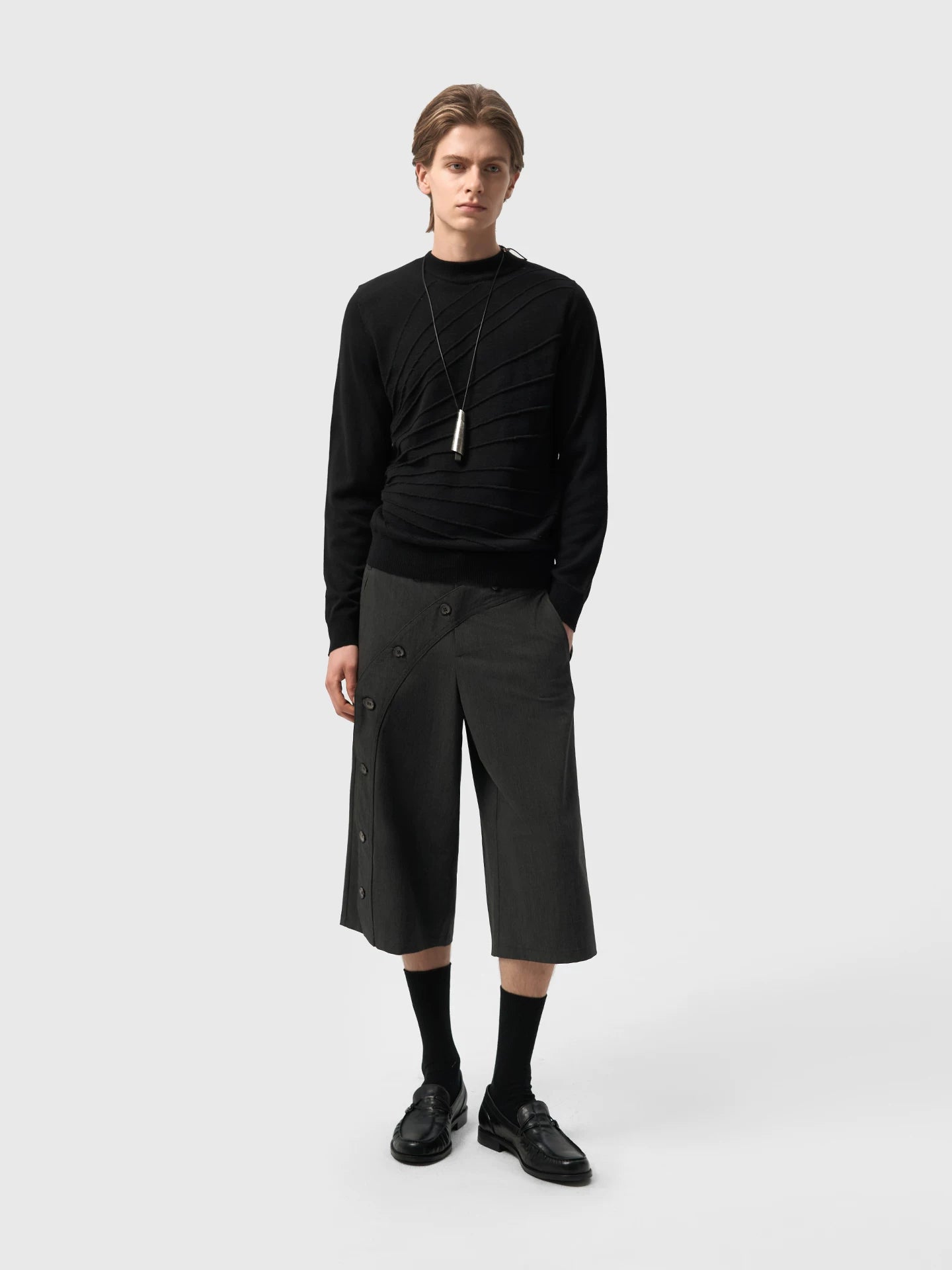 Slight Vogue Slash-Breasted Suit Shorts