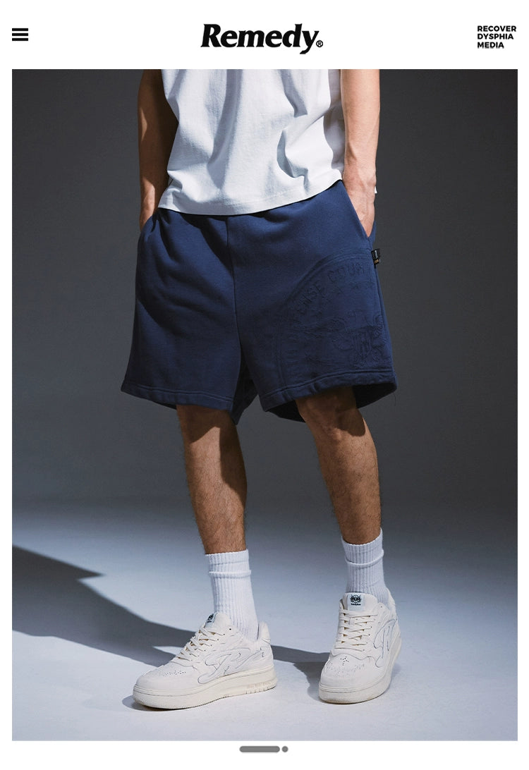 Remedy Guochao Seal Heavy Five-point Sweatpants