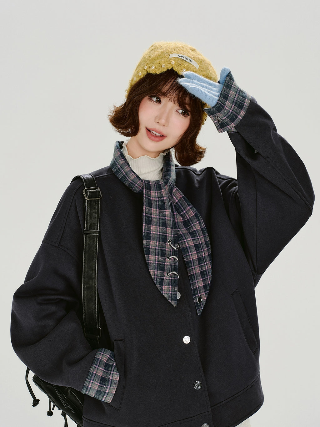 Girlyhalo Fleece Fake Two-piece Sweater
