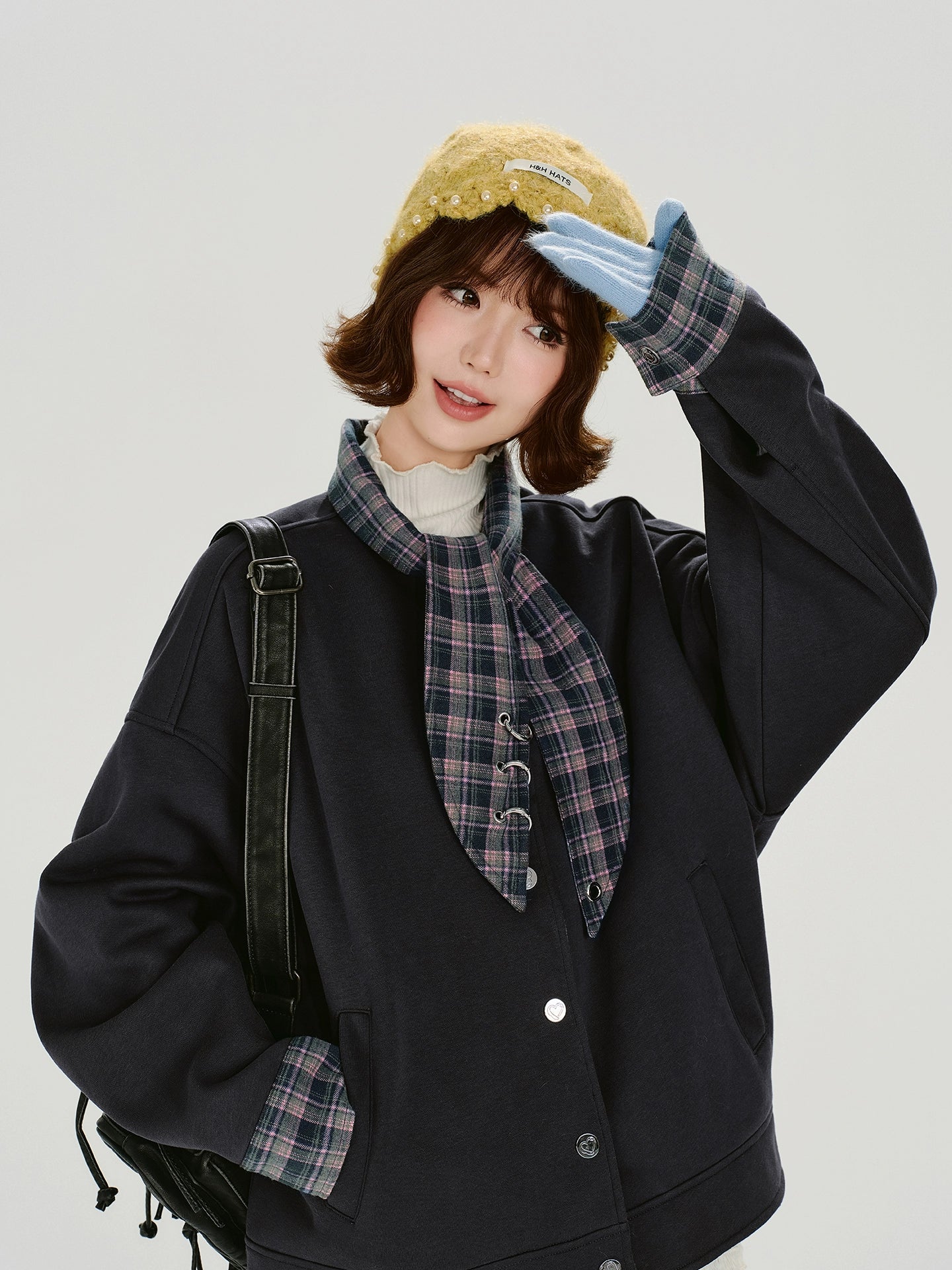 Girlyhalo Fleece Fake Two-piece Sweater