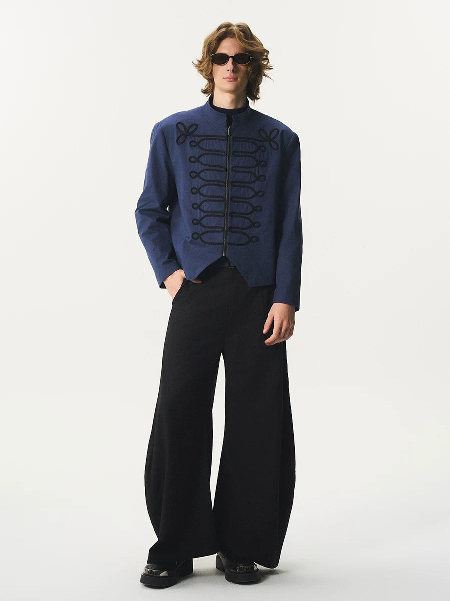 CNEW Stand-up Collar Strap Embroidered Short Jacket