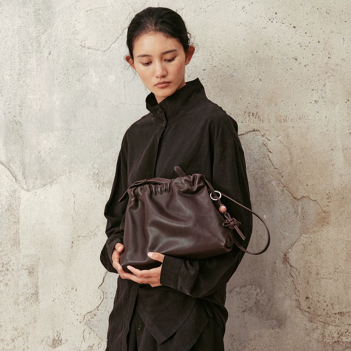 AVALEA Vintage Shoulder Bucket Bag