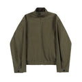 NOEARS Japanese Stitching Pu Contrasting Collar Jacket