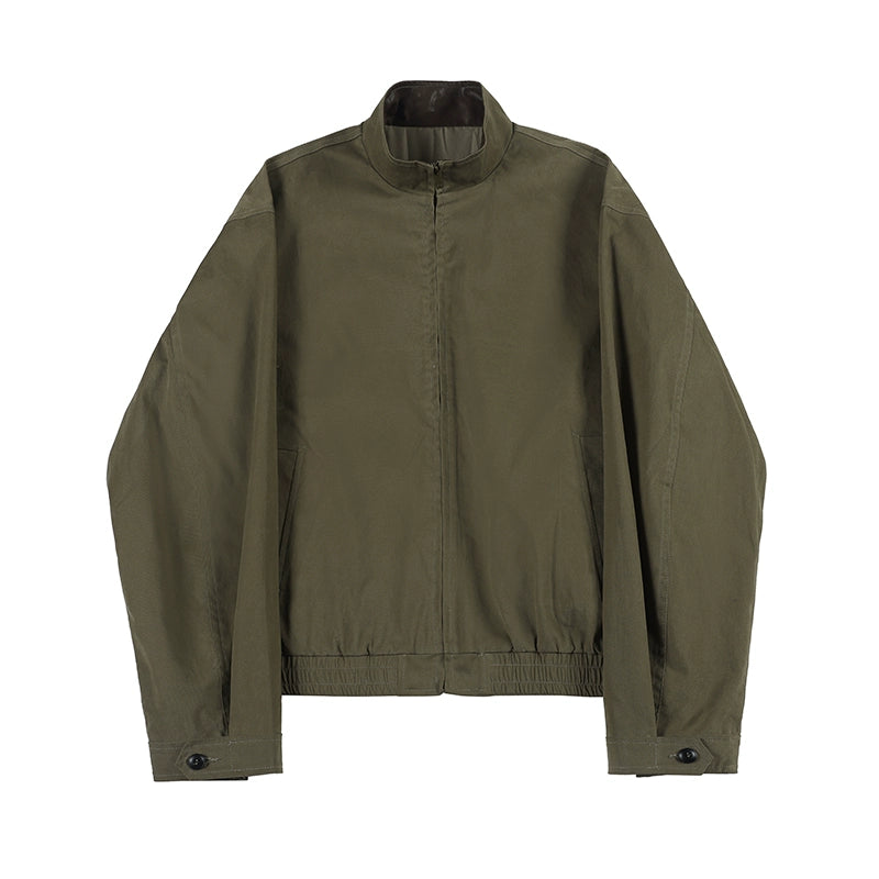 NOEARS Japanese Stitching Pu Contrasting Collar Jacket