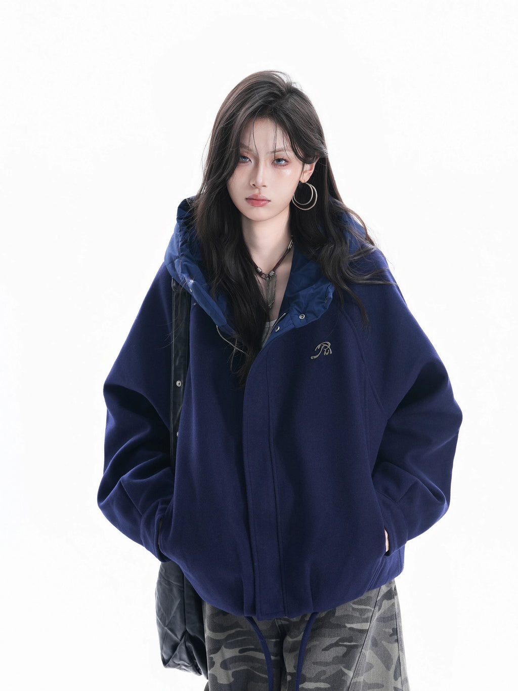 Zuocisankon Classy Hooded Woolen Cotton Jacket