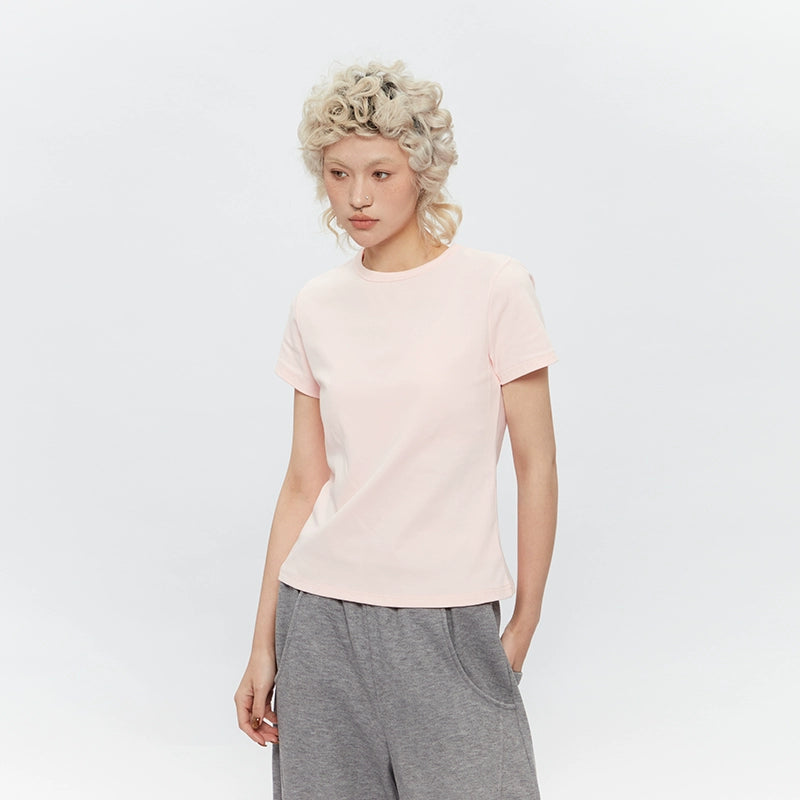 AIRHOOD Front Shoulder Crew Neck Slim and Thin Tee