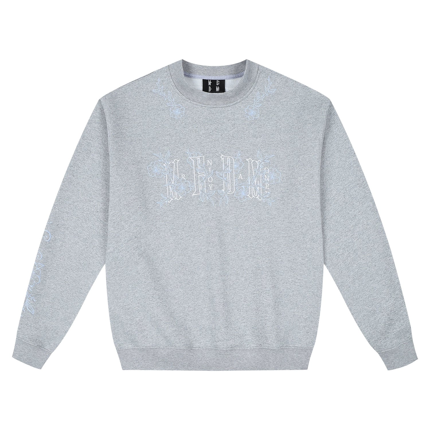 MEDM Alphabet Flower Bag Needle Crew Neck Fleece Sweater