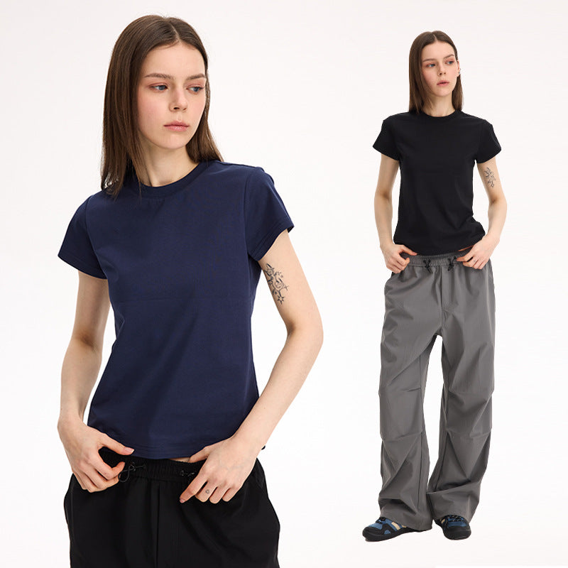 (Clearance) UNF Women 50 Supima + Sorona horse long-staple cotton commuter Boxy tee