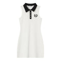 Nariele Contrast Lapel College Sleeveless Dress