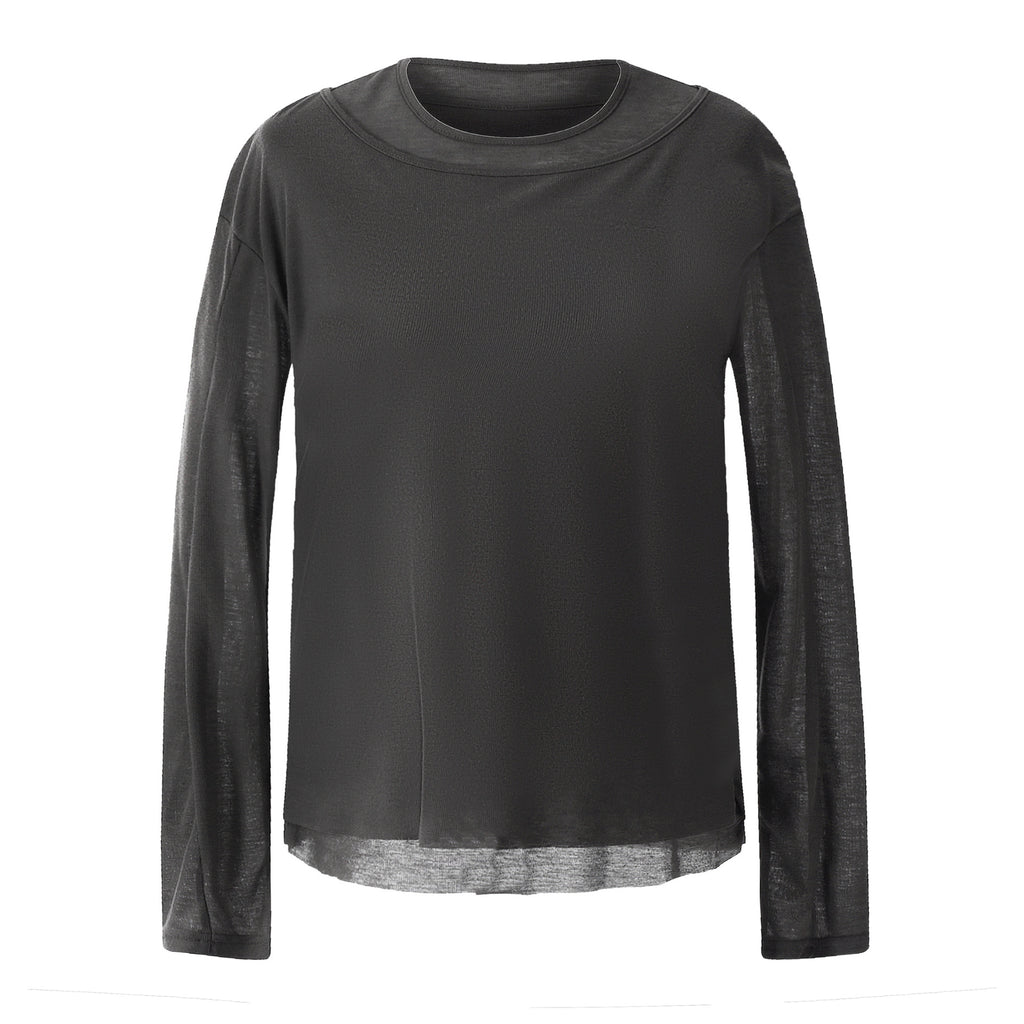 11KN Breathable Simple Anti-wrinkle Skin-friendly Slim Long Sleeves