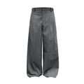 JCAESAR Bubble Plaid Straight Wide-leg Pants