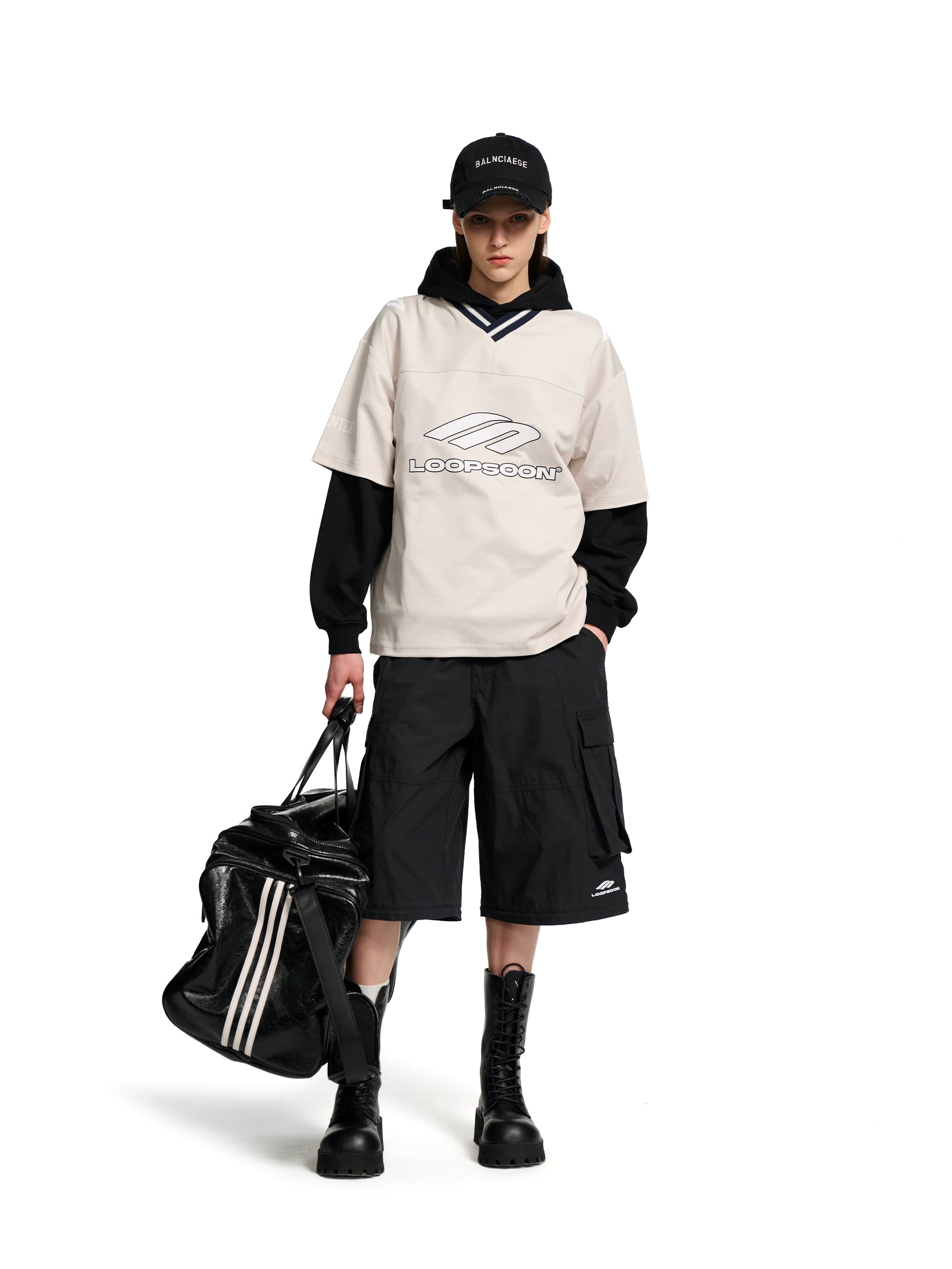 Loopsoon Breathable V-neck Loose Versatile Tee