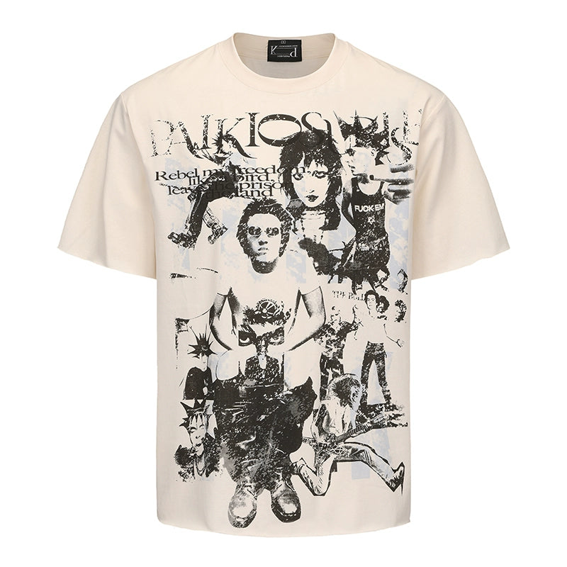 PAIKI Spiritual Portrait Retro Printed Tee
