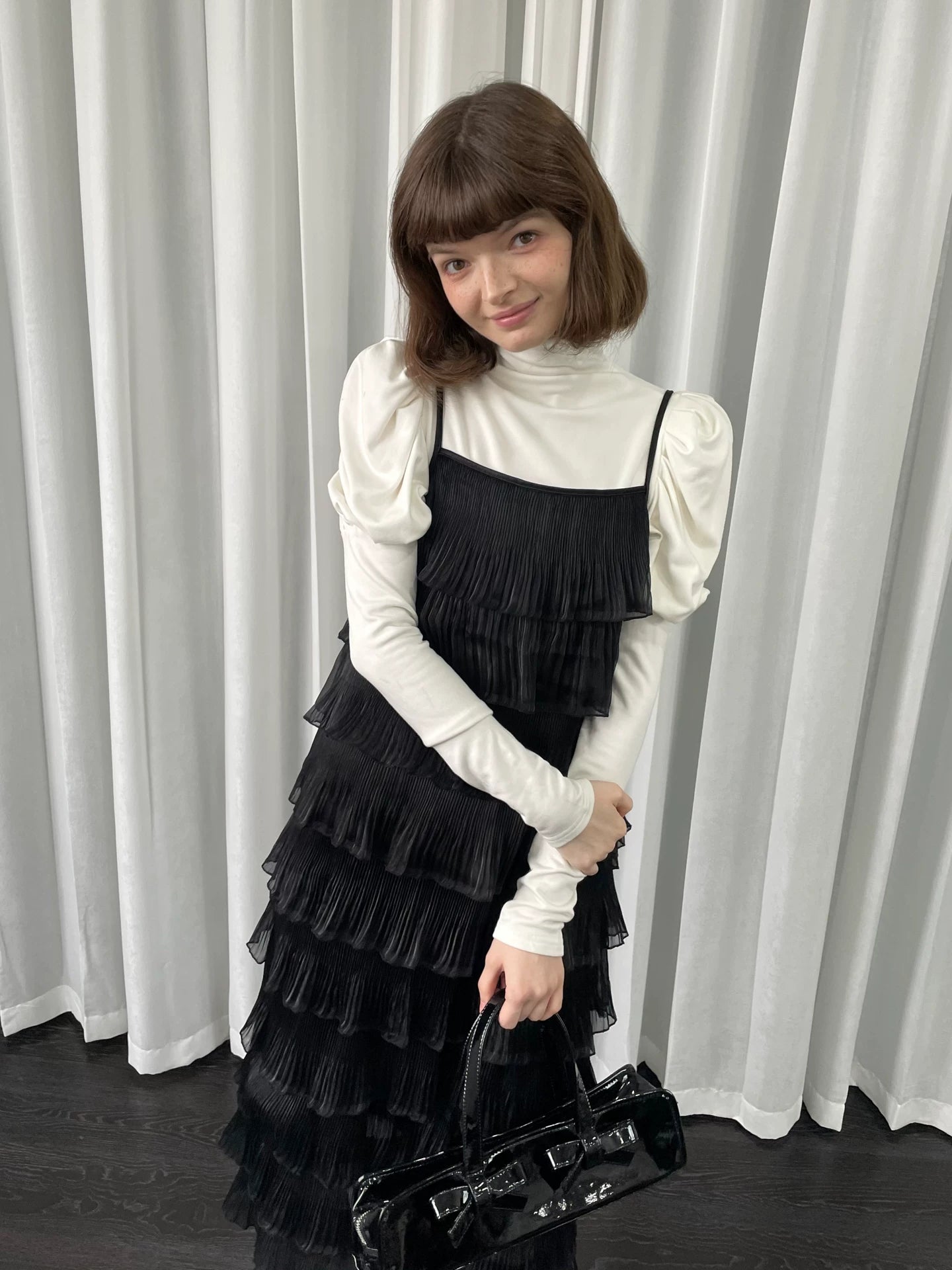 Loosesmell Multi-layer Pleated Suspender Dress
