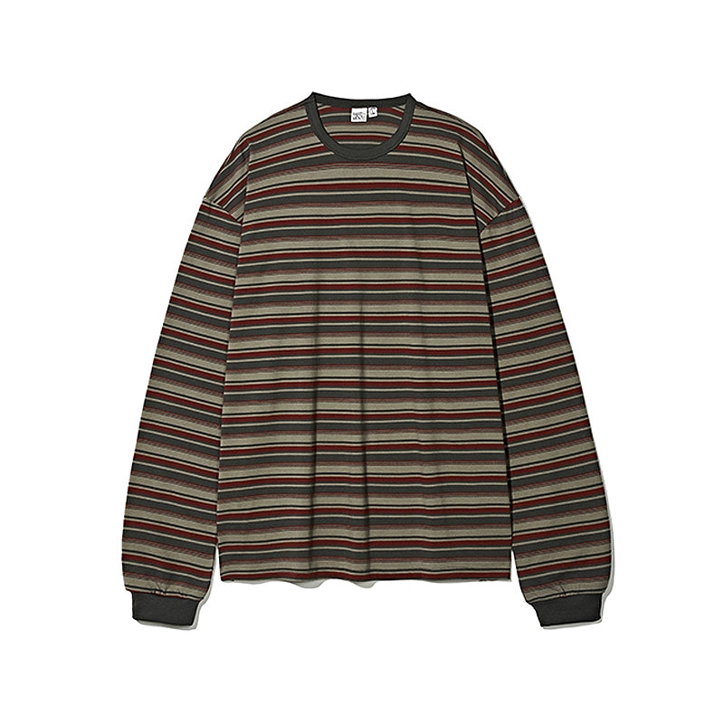 PARTIMENTO Vintage Contrast Striped Long Sleeve