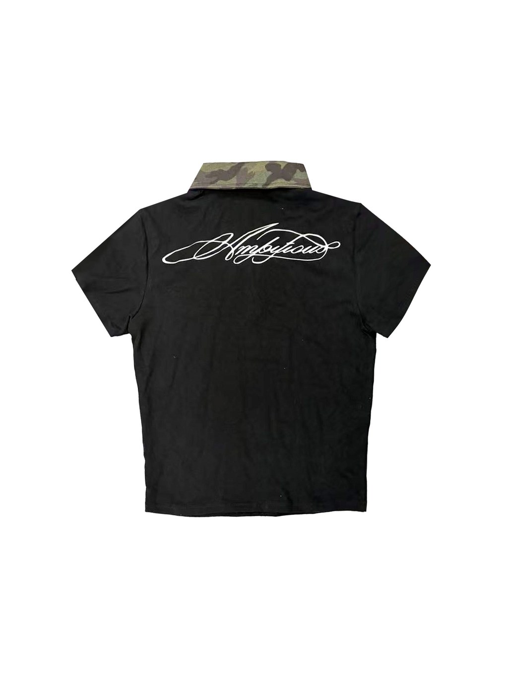 DETW Camouflage Contrasting Color Front Shoulder Thin POLO Shirt Tee