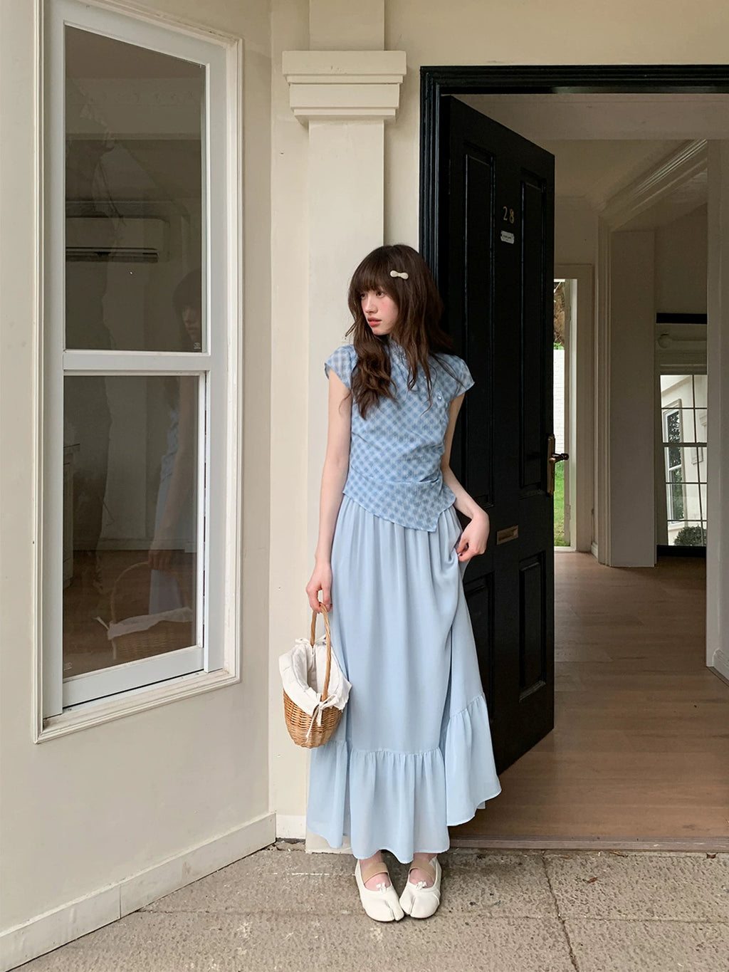KANO Plaid Shirt Skirt Set