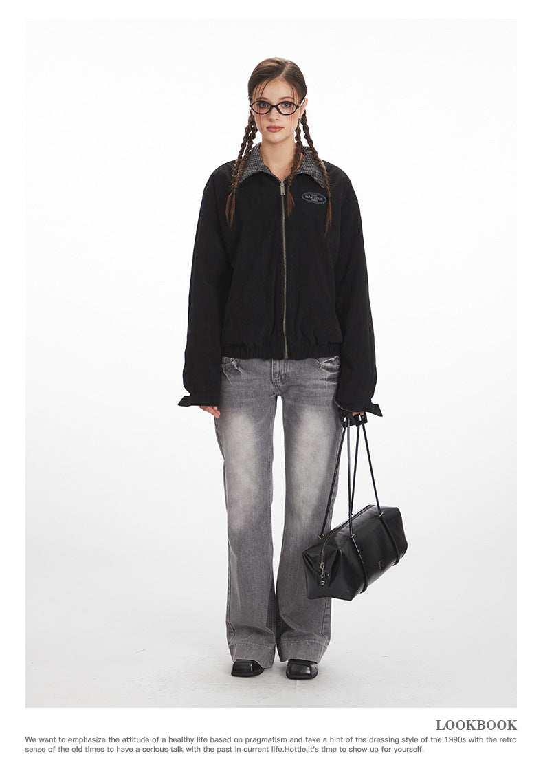 Nariele Wears A Contrasting Plaid Vintage Versatile Coat on Both Sides