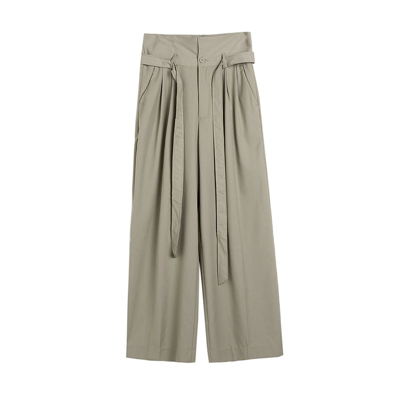 COLN High-waisted Lace-up Loose Trousers