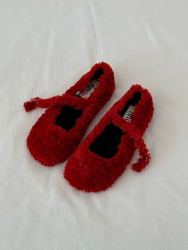 ENNUI Fluffy Mary Jane Loafers Plush Shoes