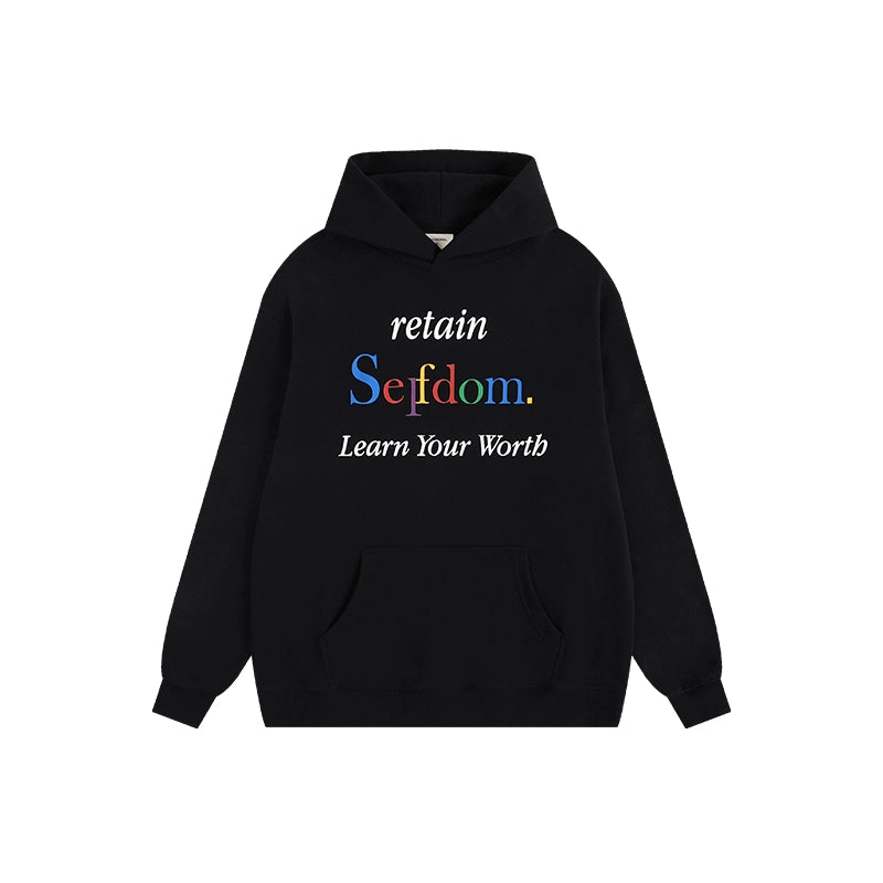 ATRY Fast Hot Fleece Color Text Typesetting Printed Hoodie