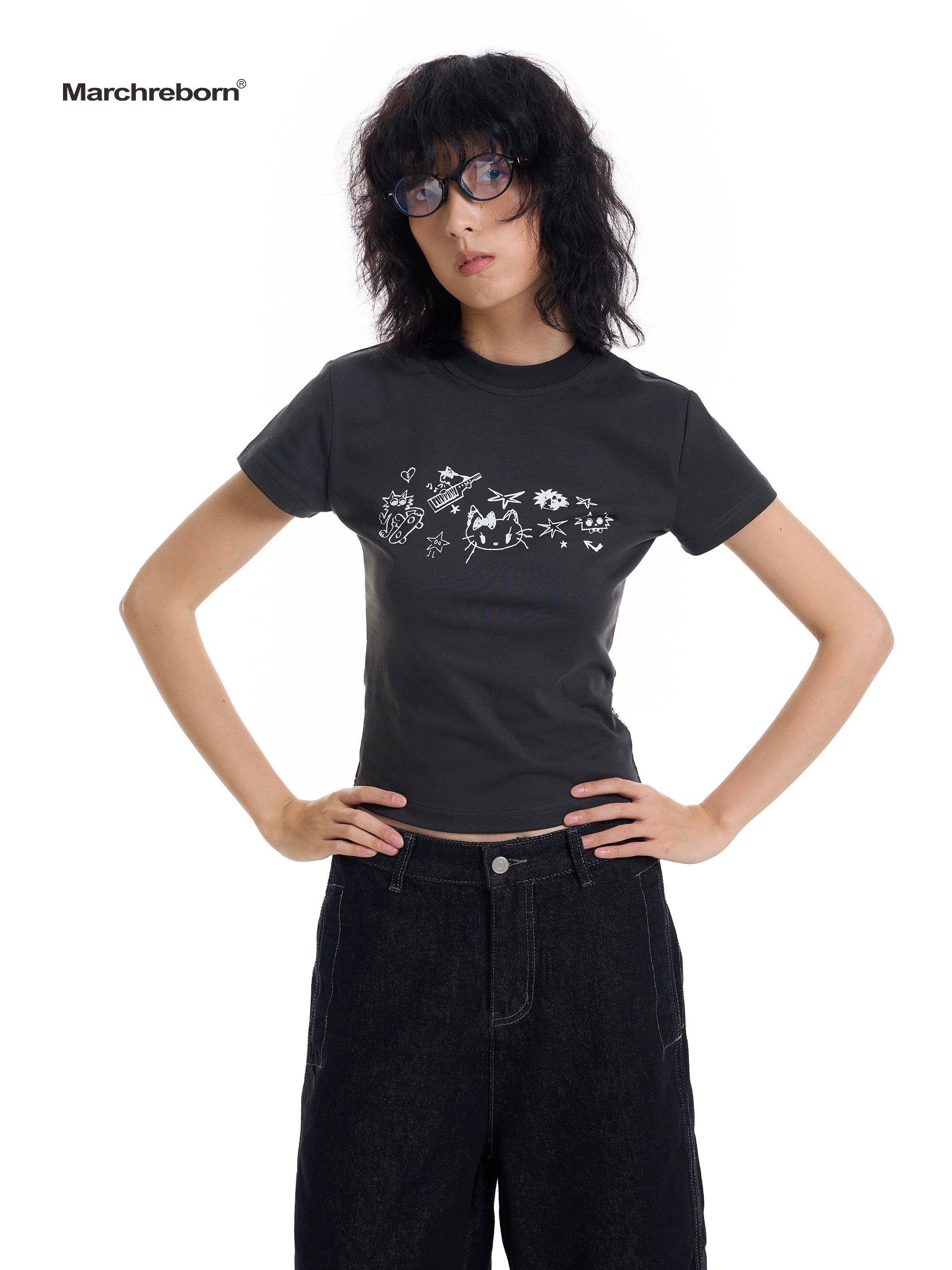 March Fun Cartoon Print Tee