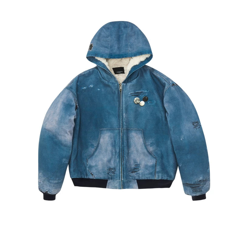 NONRADICAL 3D Printed Bead Sail Hooded Fleece Jacket