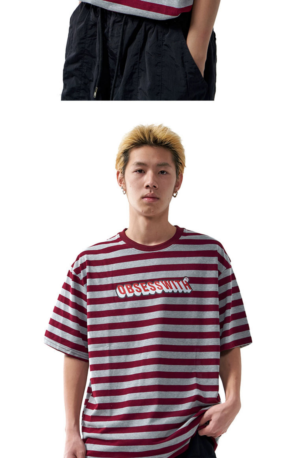 OBSESSWITH Striped Short Sleeve Tee